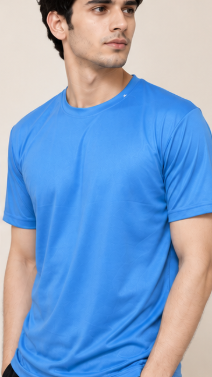 Blue Sports T-Shirt polyester(180 GSM)